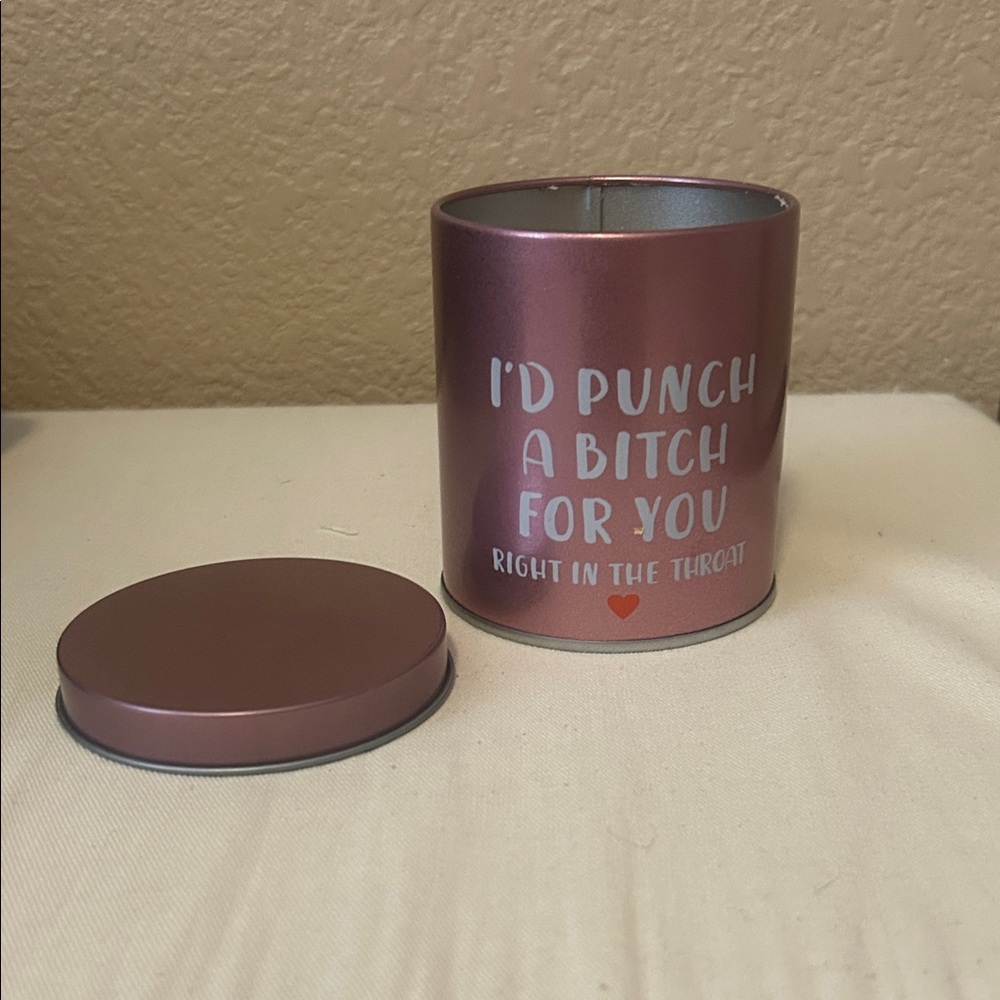 Metal Pink Funny Quote Candle